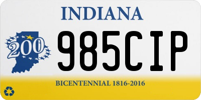 IN license plate 985CIP