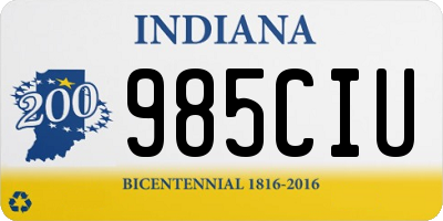 IN license plate 985CIU