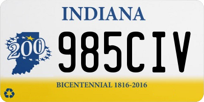 IN license plate 985CIV