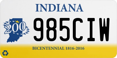 IN license plate 985CIW