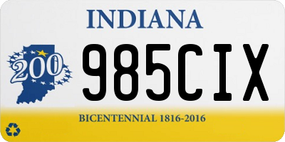 IN license plate 985CIX