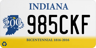 IN license plate 985CKF