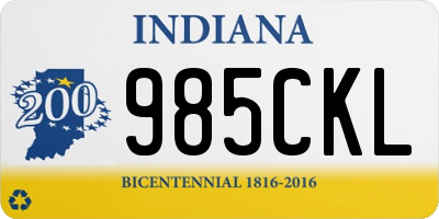 IN license plate 985CKL