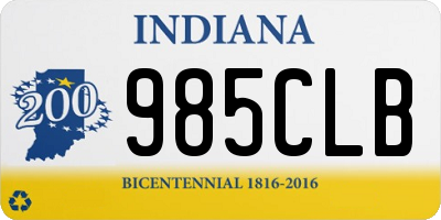 IN license plate 985CLB