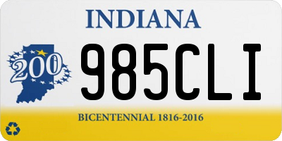 IN license plate 985CLI