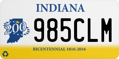 IN license plate 985CLM