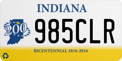 IN license plate 985CLR