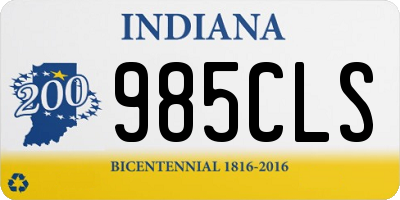 IN license plate 985CLS