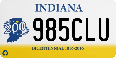 IN license plate 985CLU