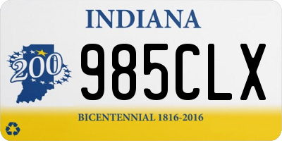 IN license plate 985CLX