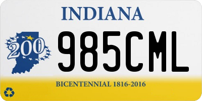 IN license plate 985CML