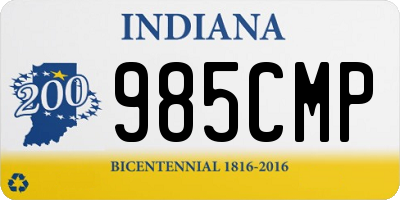 IN license plate 985CMP