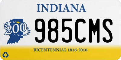 IN license plate 985CMS