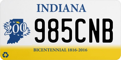 IN license plate 985CNB