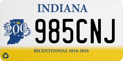 IN license plate 985CNJ