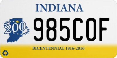 IN license plate 985COF