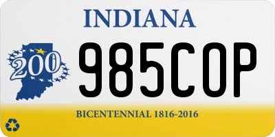 IN license plate 985COP