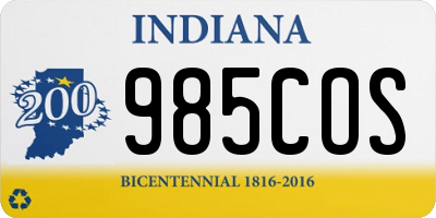 IN license plate 985COS