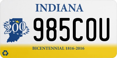 IN license plate 985COU