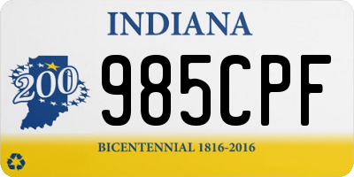 IN license plate 985CPF