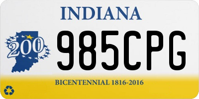 IN license plate 985CPG