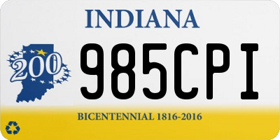 IN license plate 985CPI