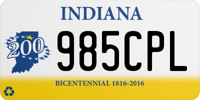 IN license plate 985CPL