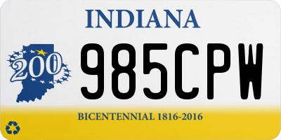 IN license plate 985CPW