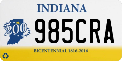 IN license plate 985CRA