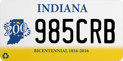 IN license plate 985CRB