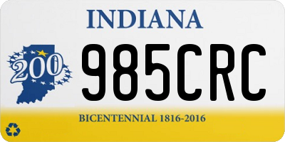 IN license plate 985CRC