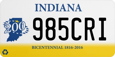 IN license plate 985CRI