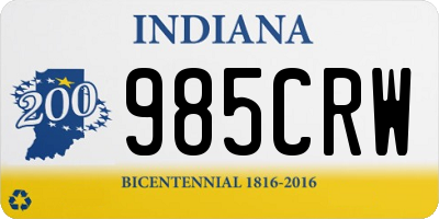 IN license plate 985CRW