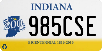 IN license plate 985CSE