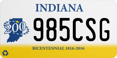 IN license plate 985CSG