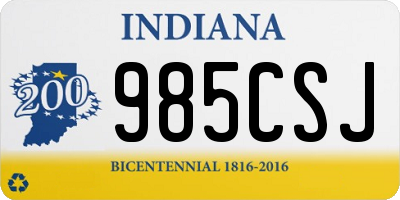 IN license plate 985CSJ