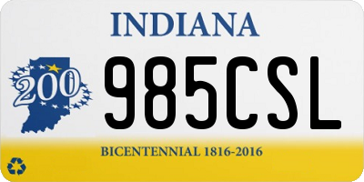 IN license plate 985CSL