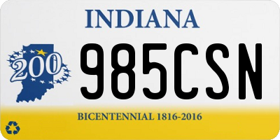 IN license plate 985CSN