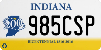 IN license plate 985CSP