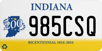 IN license plate 985CSQ