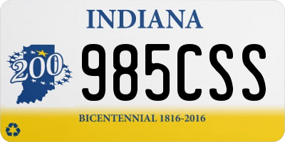 IN license plate 985CSS