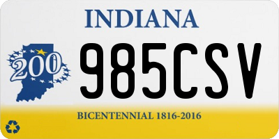 IN license plate 985CSV