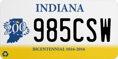 IN license plate 985CSW