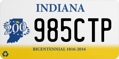 IN license plate 985CTP