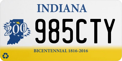 IN license plate 985CTY