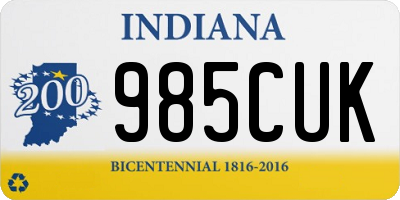 IN license plate 985CUK