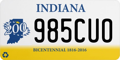 IN license plate 985CUO