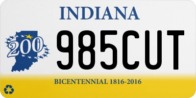 IN license plate 985CUT
