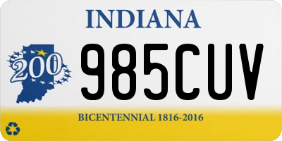 IN license plate 985CUV