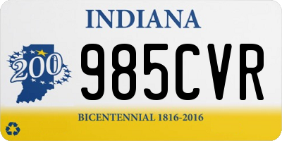 IN license plate 985CVR